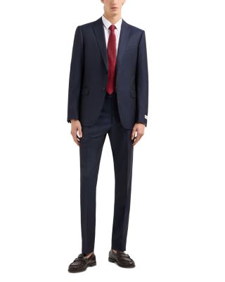 Emporio Armani - M Line Slim Fit Single Breasted Notch Lapel Suit in Herringbone Stripe Wool