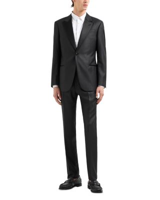 G Line Regular Fit Single Breasted Peak Lapel Tuxedo in Wool Silk Blend