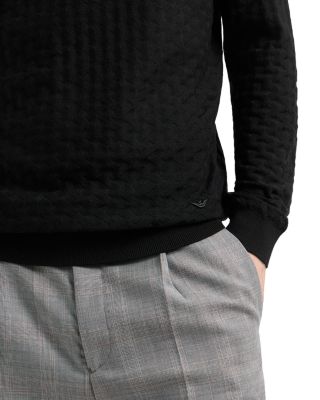 Virgin Wool Basketweave Motif Sweater