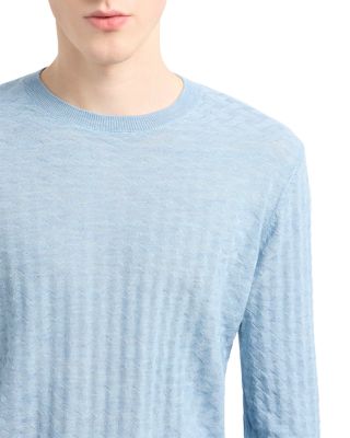 Virgin Wool Basketweave Motif Sweater