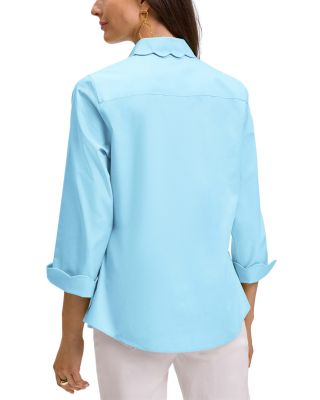 Gwen 3/4 Sleeved Pinpoint Oxford Shirt