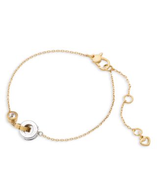 kate spade new york - Interlocking Two-Tone Bezel Stone Chain Bracelet