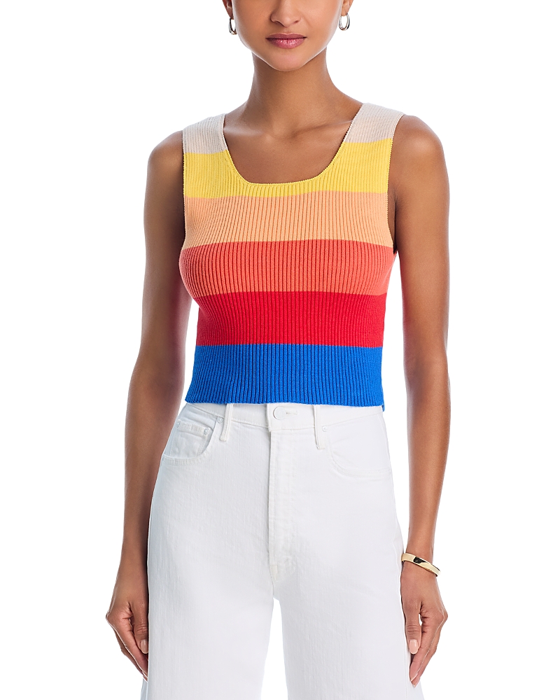 Mother Round Neck Rib Tank Top In Over The Horizon