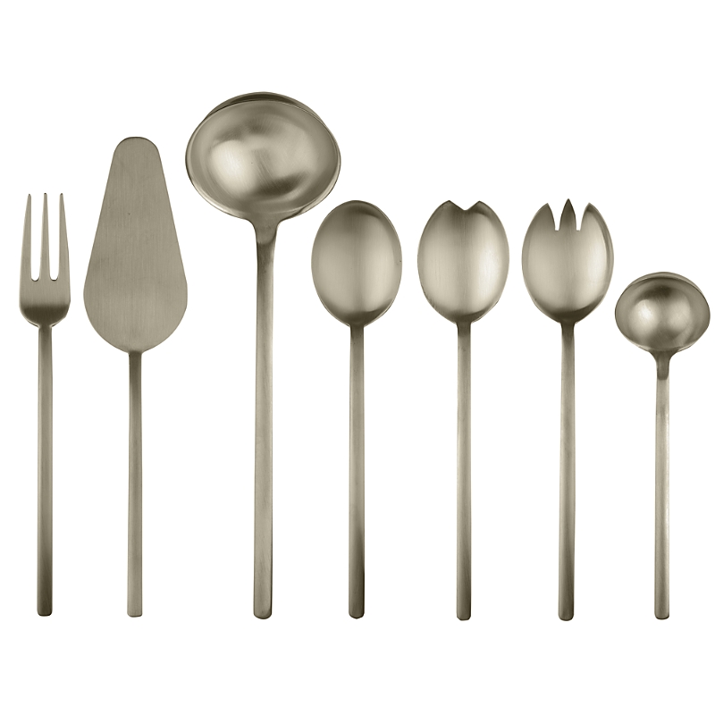 Mepra Due Ice Oro Nero Champagne 7 Piece Setting In Ice Champagne