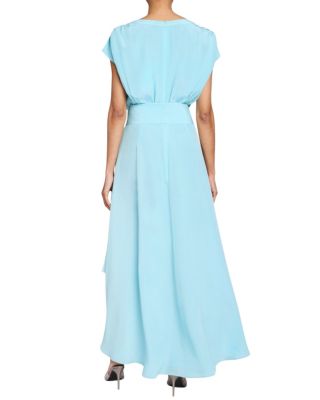 Fallon Midi Hi-Lo Dress in Silk Crepe de Chine