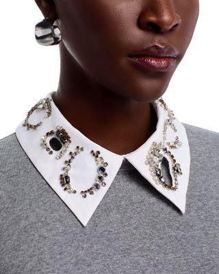 Embellished Collar Top