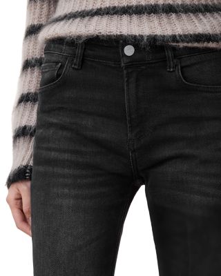 Haldan Mid Rise Slim Bootcut Jeans in Washed Black