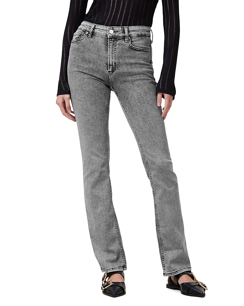 Allsaints Haldan High Rise Slim Bootcut Jeans In Washed Grey In Washed Grey