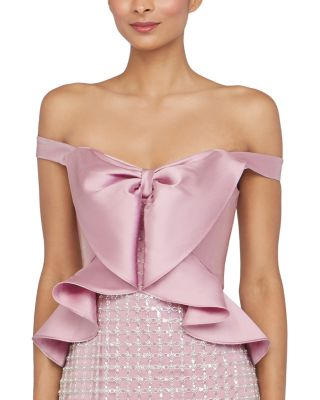 Cynthia Draped Bow Bodice Gown
