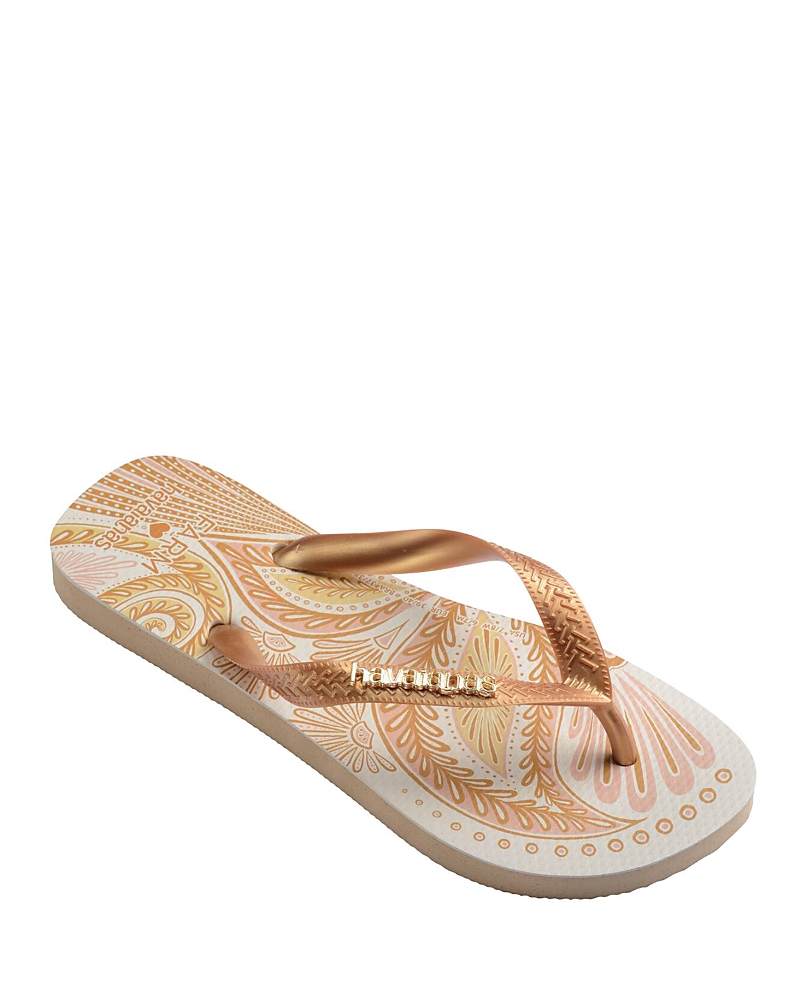 Havaianas X Farm Rio Papillon Flip Flop In Golden