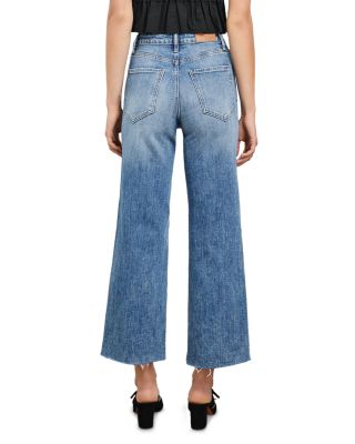 Getty High Rise Wide Leg Cropped Jeans in Tradewind