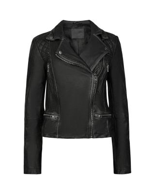 Cargo Distressed Leather Biker Jacket