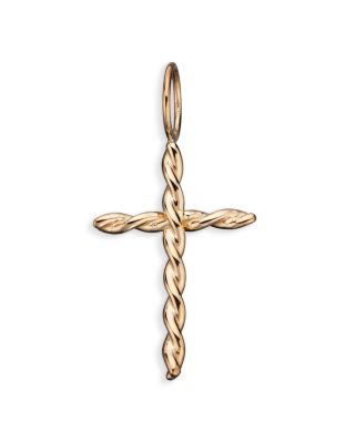 Jennifer Zeuner - Twisted Cross Pendant in 18K Gold Plated Sterling Silver