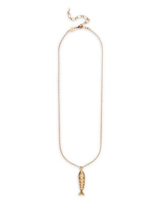 ANNI LU - Something Fishy Fish Pendant Necklace in 18K Gold Plated, 17.3"-19.7"
