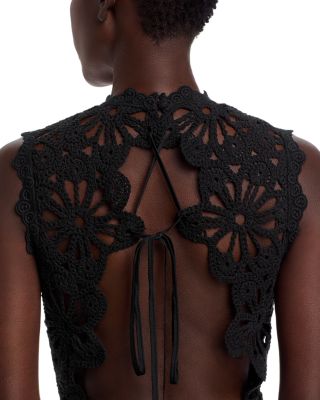 Crochet Mock Neck Maxi Dress - Exclusive