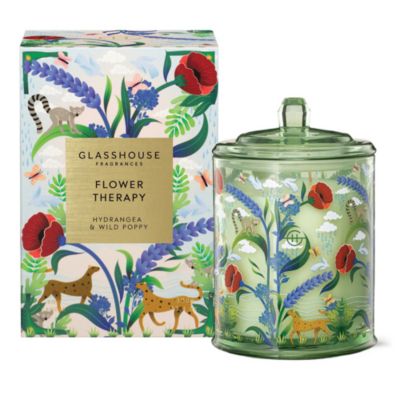 Glasshouse Fragrances - Flower Therapy Hydrangea & Wild Poppy Candle, 13.4 oz.