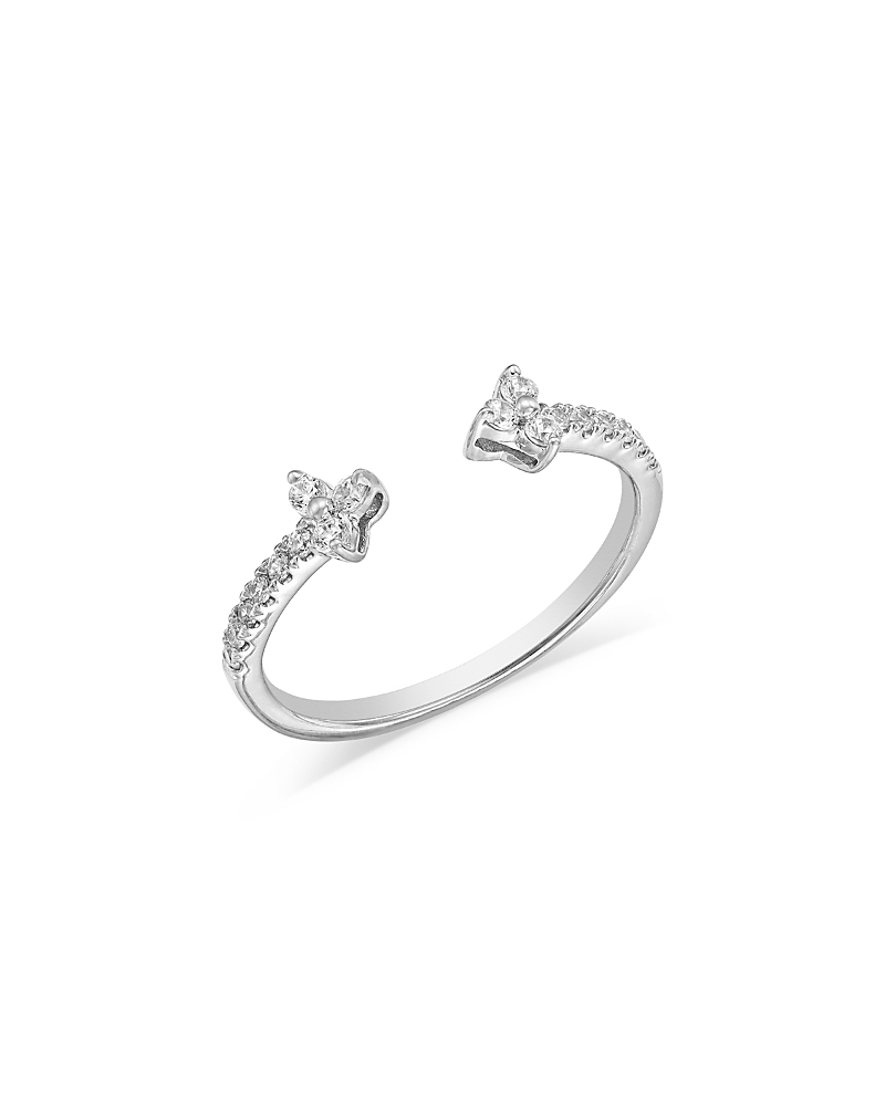 Bloomingdale's Fine Collection Diamond Open Trio Ring In 14k White Gold, 0.2 Ct. T. W.