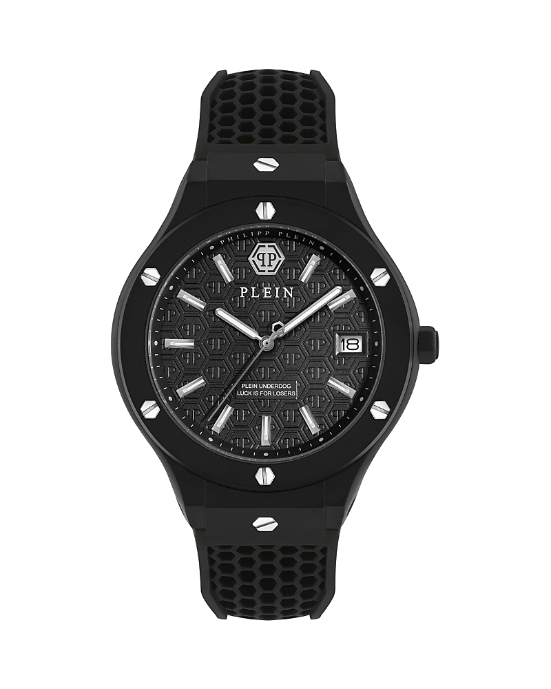 Philipp Plein Plein Underdog Silicone Watch In Black/black