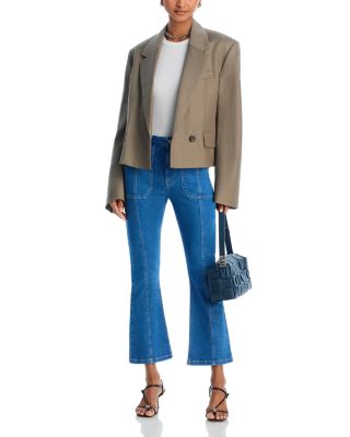 Celeste Crop High Rise Flare Jeans in Surf Blue