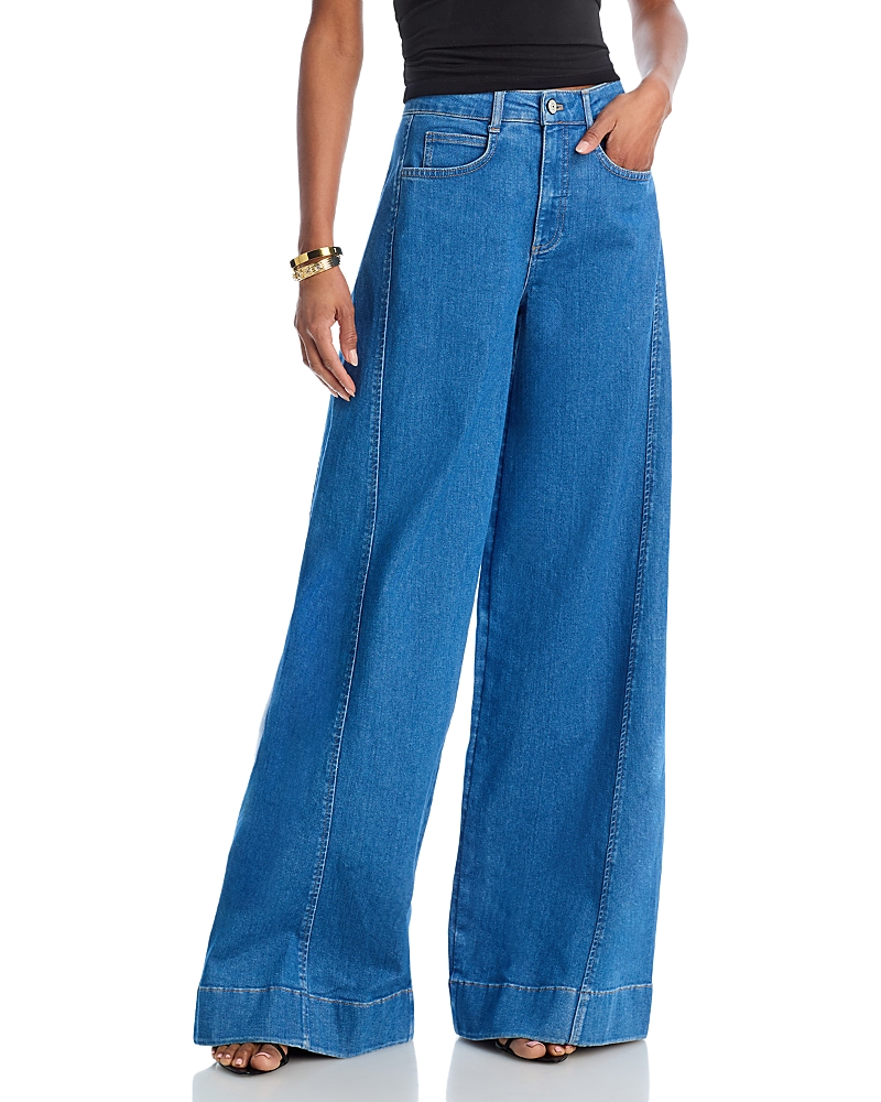 Cinq À Sept Cinq A Sept Carol Wide Leg High Waisted Jeans In Surf Blue