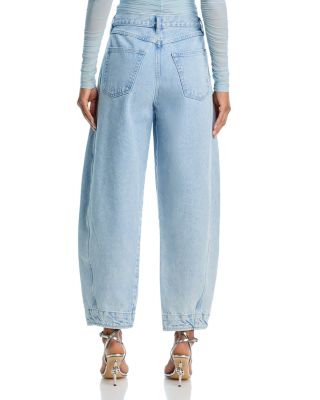 The Twisted High Rise Wide Leg Ankle Jeans in Never 