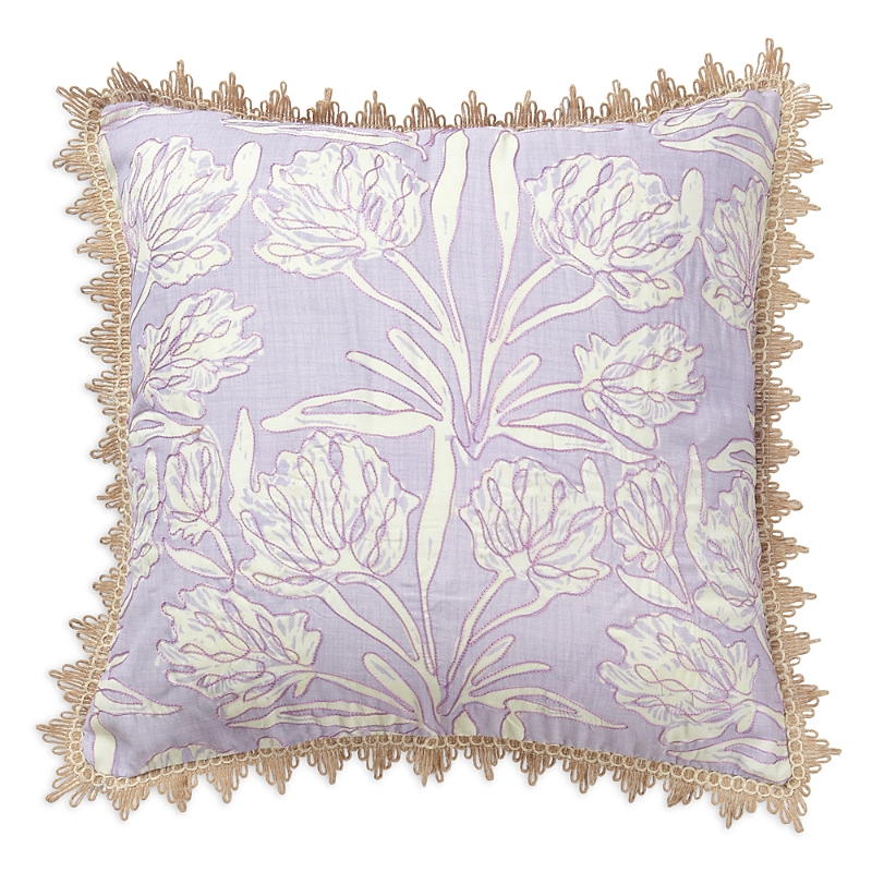 Vvyom Himalayan Embroidered Reversible Cushion, 20 X 20 In Purple
