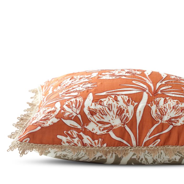 Saffron Embroidered Reversible Cushion, 20" x 20"