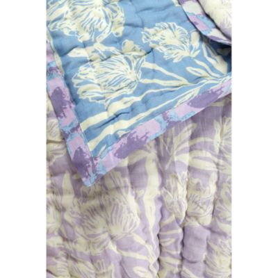 Lilac Bloom Handcrafted Cotton Quilt, King