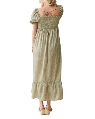 Elbow Sleeve Smocked Maxi Dress