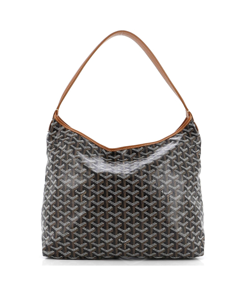 Pre-owned Pre-owned Goyard Goyard Boheme Hobo Coated Canvas In Black