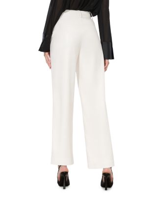 Alexander Faux Leather High Rise Slim Straight Ankle Trousers