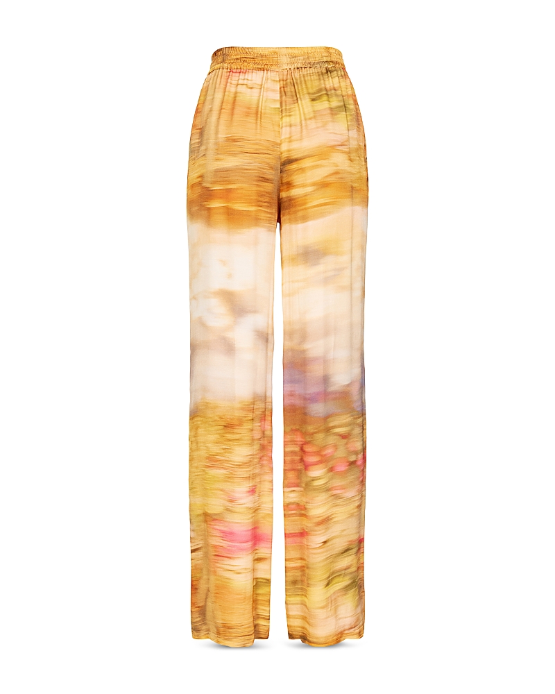 Shop Pinko Purple Rain Satin Pants In Multi Beige/ Pink