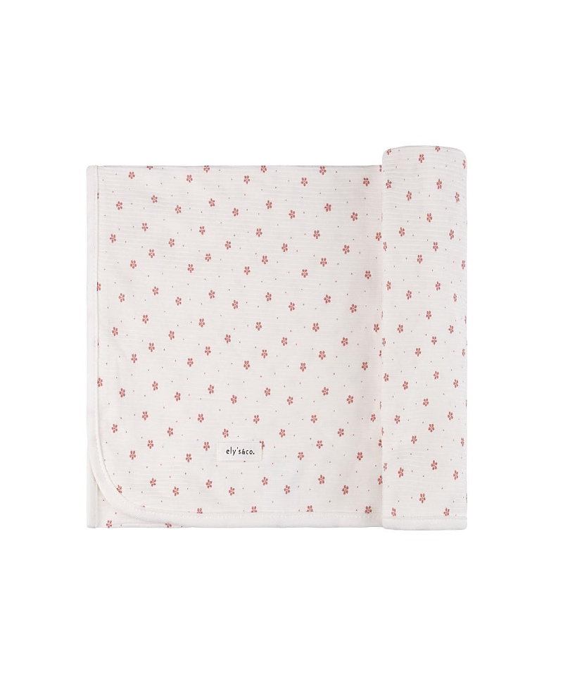 Ely's & Co. Ribbed Cotton Zipper Blanket Collection In Floral Pin Dot
