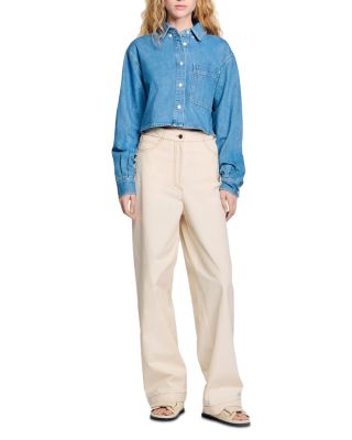 Lace Up High Rise Jeans in Sand