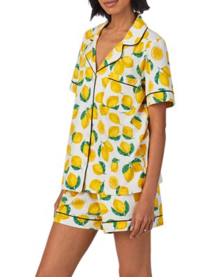 Printed Short Sleeve Boxer Pajama Set