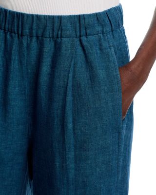 Washed Linen D&eacute;lav&eacute; Ankle Lantern Pants