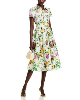 Lemon Print Fit & Flare Poplin Shirt Dress - Exclusive