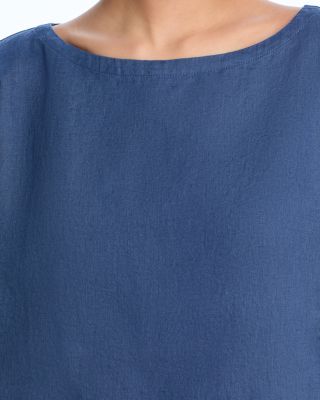 Linen Boat Neck Top
