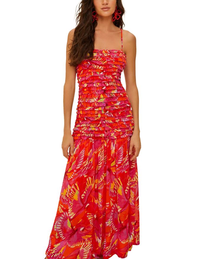 Flying Birds Ruffled Dress