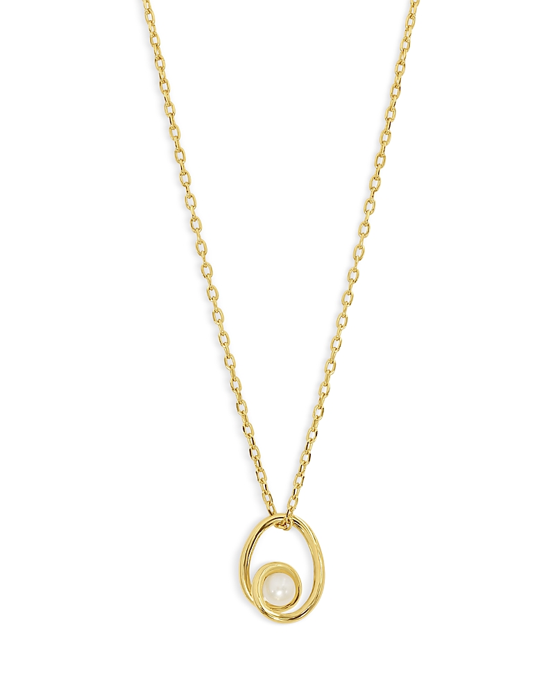 Jackie Mack Designs Grace Cultured Freshwater Pearl Swirl Pendant Necklace In 18k Gold Plated, 16-18 In Gold