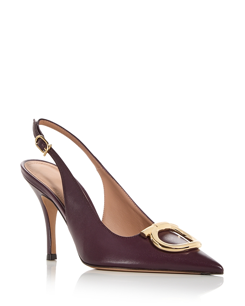 Ferragamo Sara Pointed Toe Slingback Pump In Animal Print