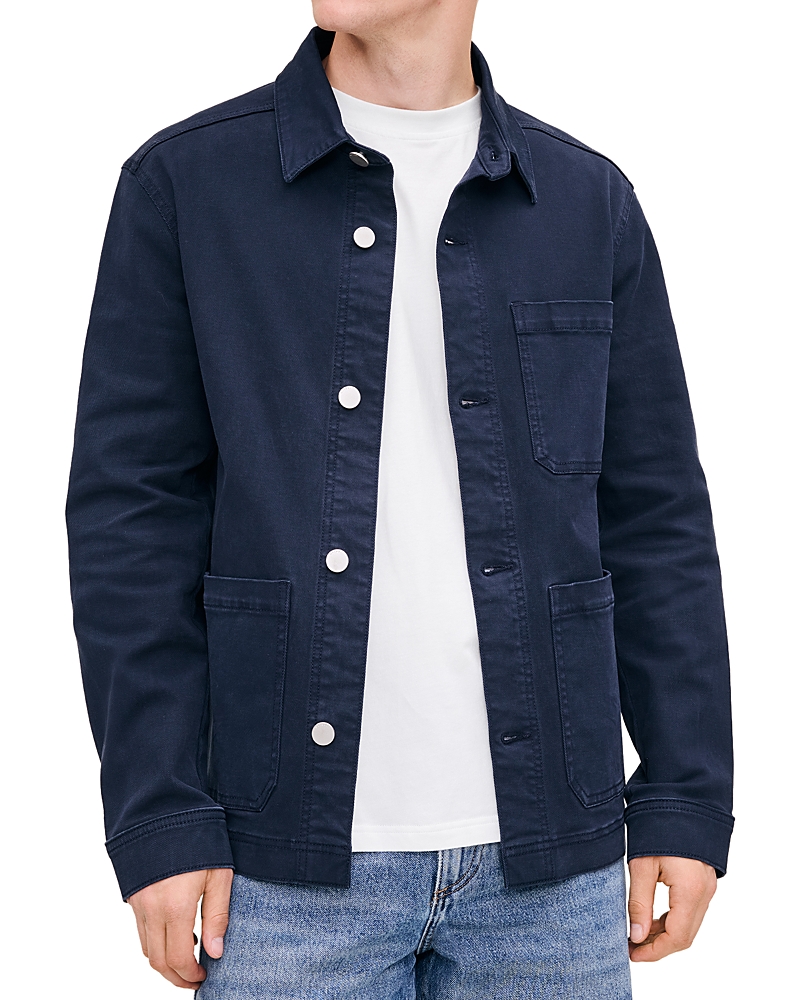 Dl1961 Sean Cotton Stretch Herringbone Chore Coat In Blue
