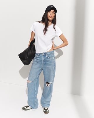Logan Mid Rise Wide Leg Jeans in Ludlow