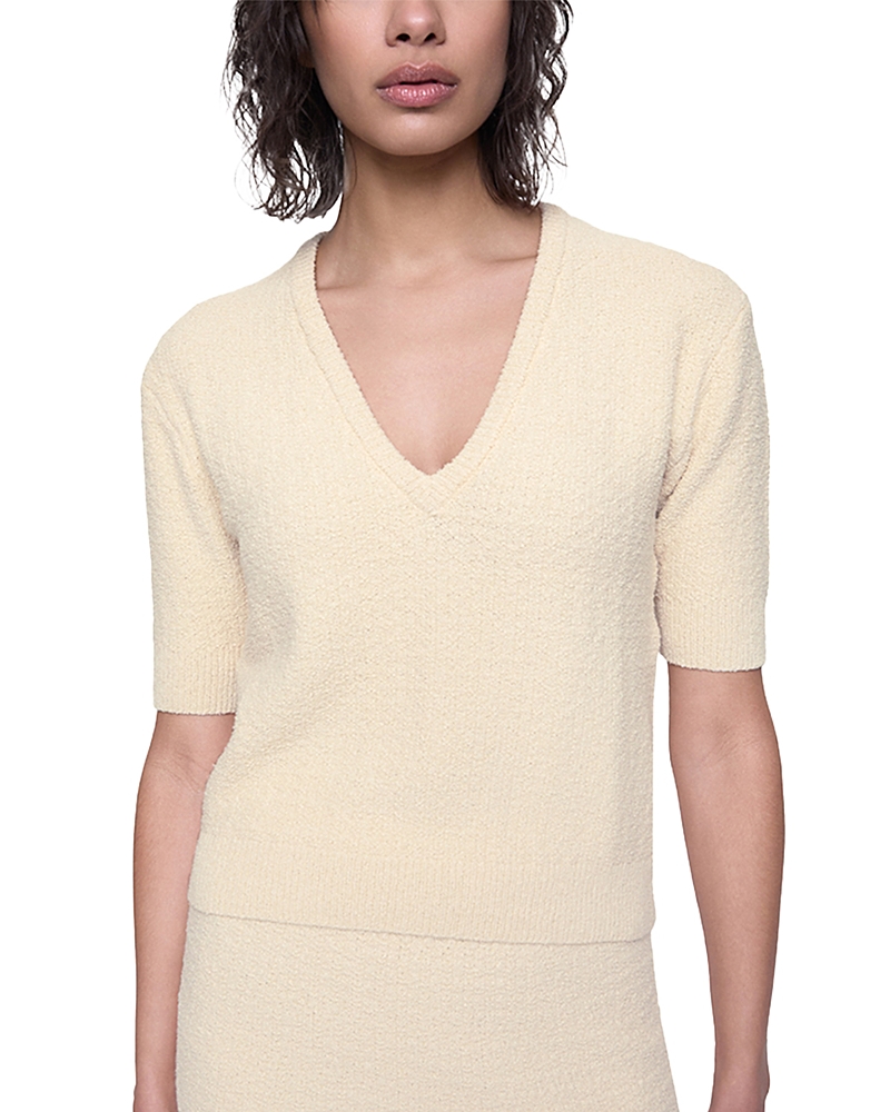 Rebecca Minkoff Audrey Short Sleeve Sweater In Chalk