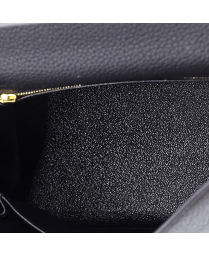 Kelly 25 Handbag Black Togo with Gold Hardware
