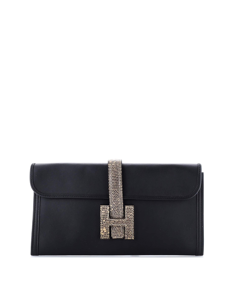 PRE-OWNED HERMES PRE-OWNED HERMES 29 JIGE ELAN CLUTCH SWIFT WITH LIZARD