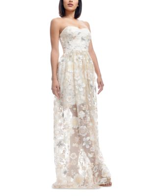 Audrina Strapless Floral Gown 
