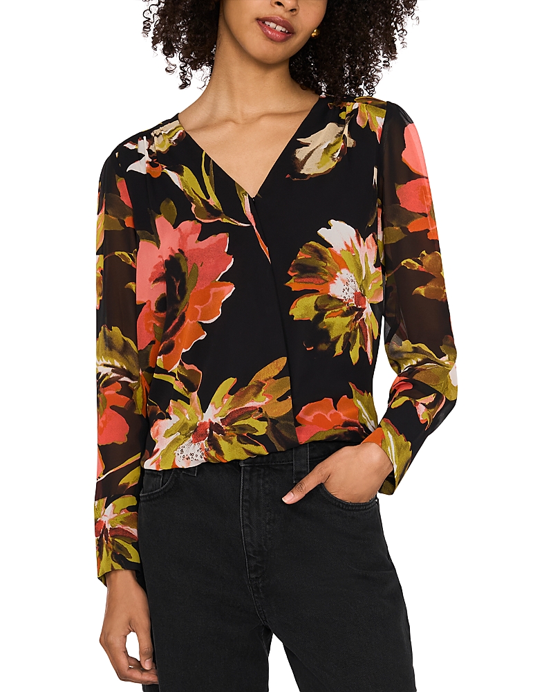 VINCE CAMUTO WRAPPED LONG SLEEVE BLOUSE