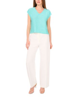 Sequin V Neck Short Sleeve Top