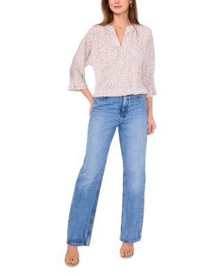 V Neck Pleated Front Blouse